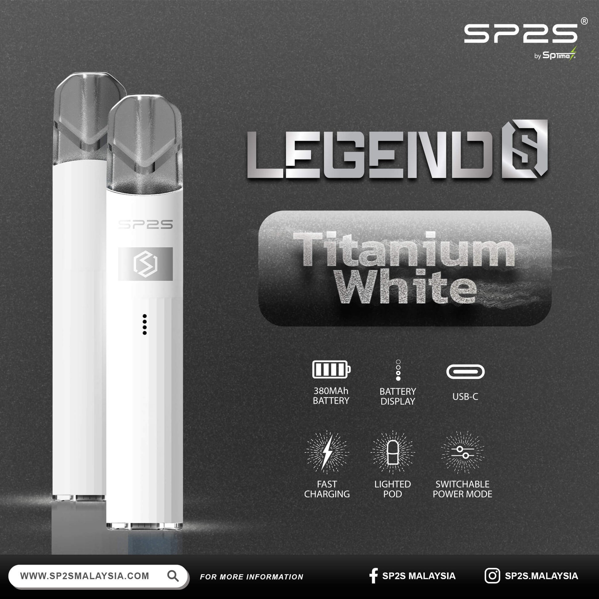 SP2S新款傳奇主機 一代通用 電鍍鈦色電子菸桿