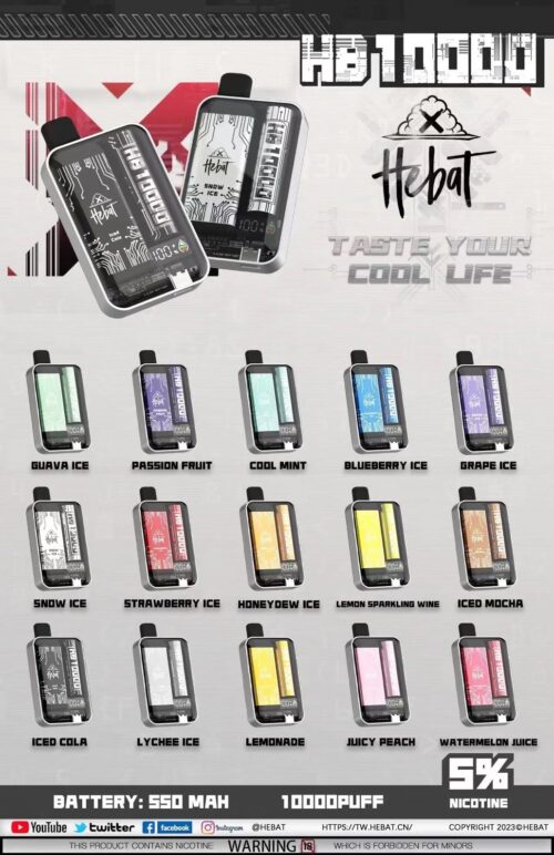 HEBAT BOOM disposable 10000-port super large capacity disposable rechargeable disposable