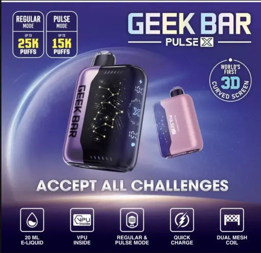 美國爆品GEEK BAR Pulse X 25000口 脈衝一次性電子煙 拋棄式霧化棒